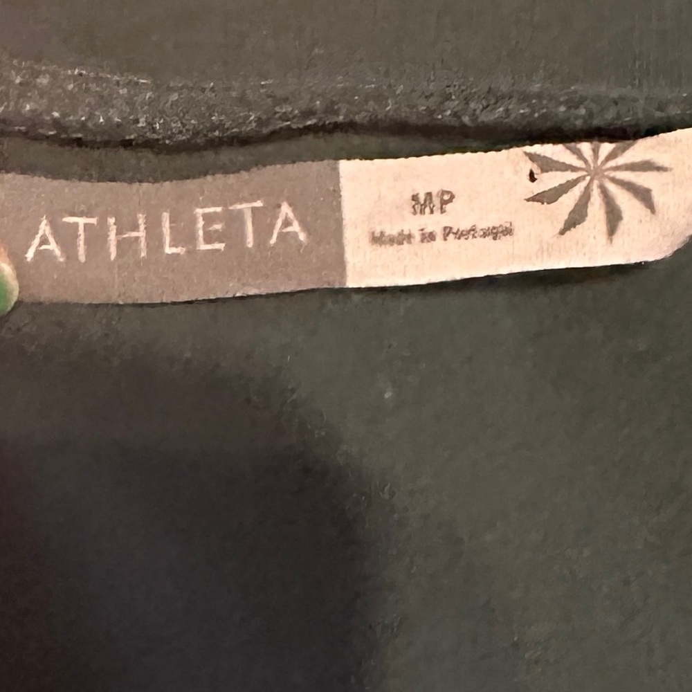 Athleta Hunter Green Long Sleeve Dress Size Medium Petite - Picture 6 of 8